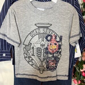 NWT Quad Seven Boys 3 Pc Set Shirt , Jeans , Button Up Baby 18 Months Blue Gray